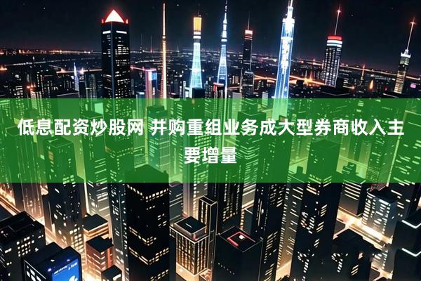 低息配资炒股网 并购重组业务成大型券商收入主要增量