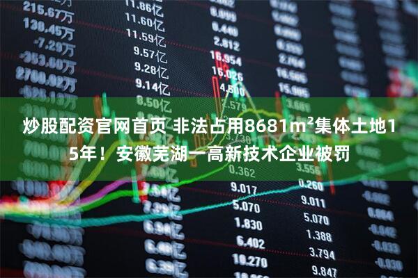 炒股配资官网首页 非法占用8681m²集体土地15年!安徽芜湖一高新技术企业被罚